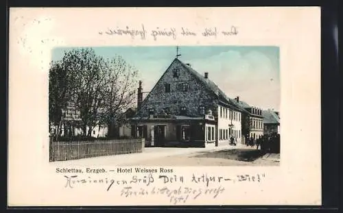 AK Schlettau / Erzgeb., Hotel Weisses Ross