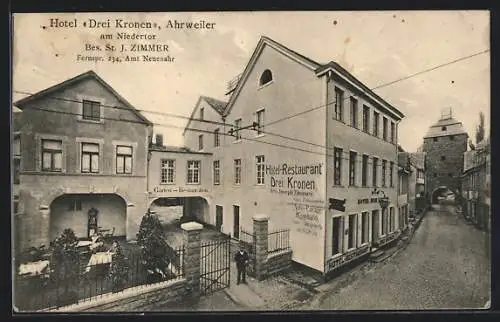 AK Ahrweiler, Hotel Drei Kronen am Niedertor, Bes. St. J. Zimmer