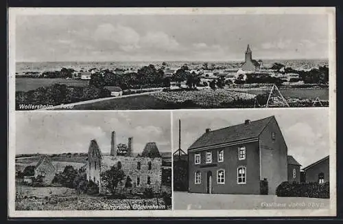 AK Wollersheim, Totalansicht, Burgruine Gödersheim, Gasthaus Jakob Stupp