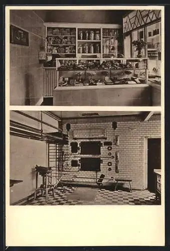 AK Lechenich, Bäckerei Konditorei N. Minten, Schlossstrasse 197, Innenansichten