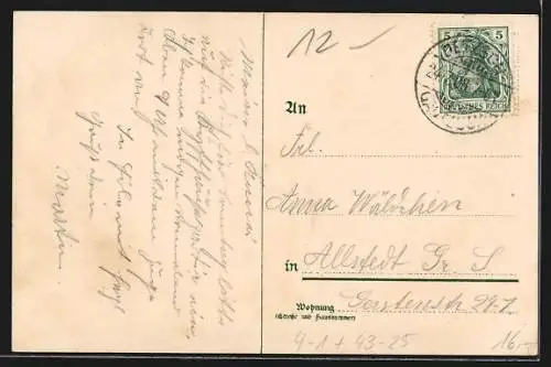 Künstler-AK Karlsruhe, 8. Bad. Bundes-Sängerfest 1908, Tänzerin mit Harfe und Liedtext