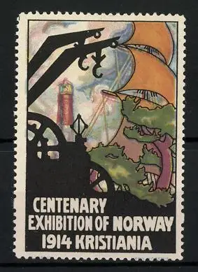 Reklamemarke Kristiania, Centenary Exhibition of Norway 1914, Leuchtturm