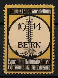Reklamemarke Bern, Schweiz. Landesausstellung 1914, Getreideähre