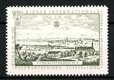Reklamemarke Wien, Internationale Postwertzeichen-Briefmarkenausstellung WIPA 1965, Linz um 1650