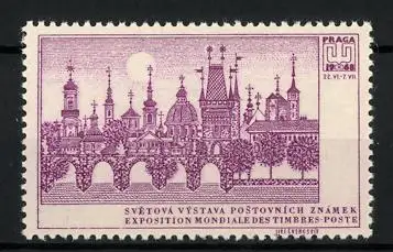 Reklamemarke Praga, Svétová Výstava Postovnich Známek 1968, Stadtansicht