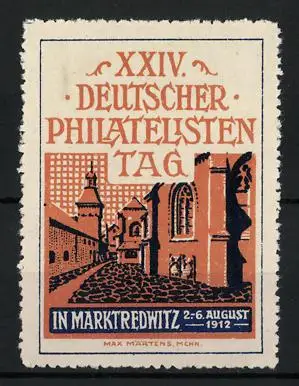 Reklamemarke Marktredwitz, XXIV. Deutscher Philatelisten-Tag 1912, Ortsansicht