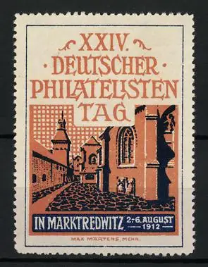 Reklamemarke Marktredwitz, XXIV. Deutscher Philatelisten-Tag 1912, Ortsansicht