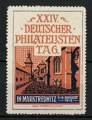 Reklamemarke Marktredwitz, XXIV. Deutscher Philatelisten-Tag 1912, Ortsansicht