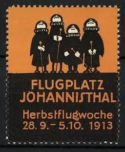 Reklamemarke Flugplatz Johannisthal, Herbstflugwoche 1913, Ratsherren schauen zum Himmel