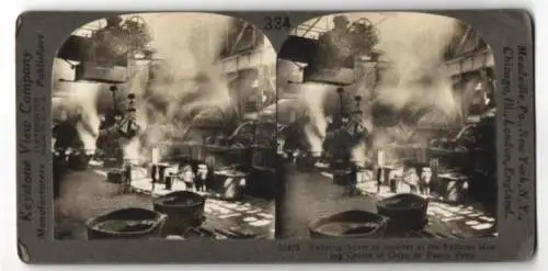 Stereo-Fotografie Keystone View Co., Meadville, Ansicht Cerro de Pasco, refining Silver in Smelter, Mining, Bergbau