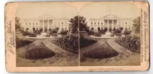 Stereo-Fotografie J. F. Jarvis, Washington, Ansicht Washington / D.C., Blick zum weissen Haus, white House