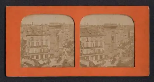 Stereo-Fotografie unbekannter Fotograf, Ansicht Paris, vue de Porte St. Denis, Halt gegen das Licht