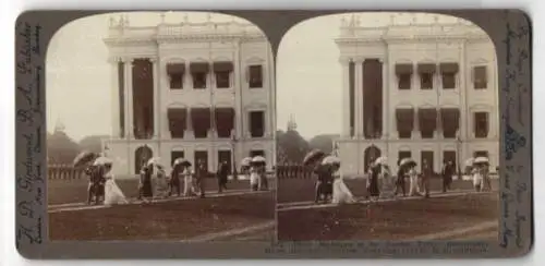 Stereo-Fotografie H. D. Girdwood, London, Ansicht Calcutta, their Majesties at the Garden Party, Gouvernment House