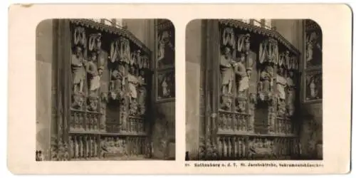Stereo-Fotografie NPG, Berlin-SAteglitz, Ansicht Rothenburg o. d. T., Inneres der St. Jacobskirche, Sakramentshäuschen