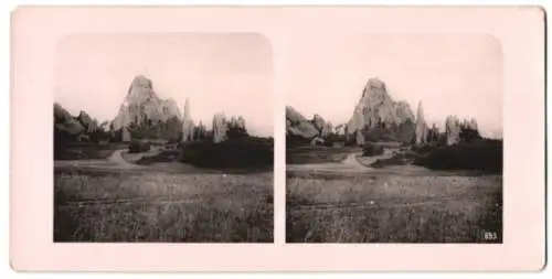 Stereo-Fotografie unbekannter Fotograf, Ansicht Colorado Springs, Im Göttergarten, Felspartie