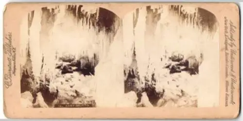 Stereo-Fotografie C. Bierstadt, Niagara Falls, Ansicht New York, die Fehengrotte der Niagara Fälle