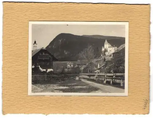 16 Fotografien unbekannter Fotograf, Ansicht Mauterndorf / Salzburg, Ortsansichten mit Schloss, Kapelle, Rathaus u.a.