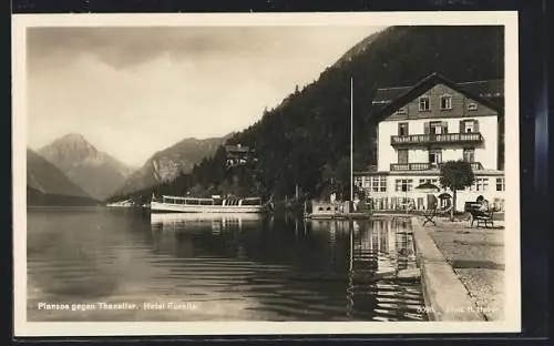 AK Breitenwang, Hotel Forelle am Ufer des Plansees
