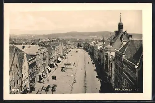 AK Braunau /Inn, Strassenpartie aus der Vogelschau, 