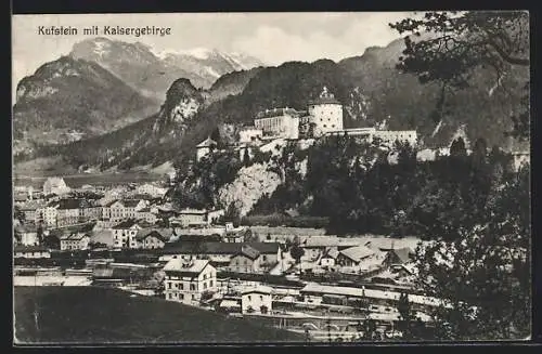 AK Kufstein, Totalansicht mit Kaisergebirge