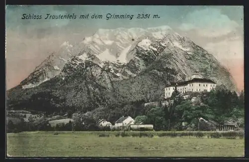 AK Irdning, Schloss Trautenfels mit dem Grimming