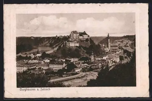 AK Burghausen / Salzach, Gesamtansicht aus der Vogelschau