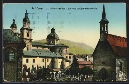 AK Salzburg, St. Peterfriedhof, Dom & Margaretenkapelle