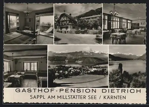 AK Sappl am Millstätter See, Gasthof-Pension Dietrich, Innenansichten