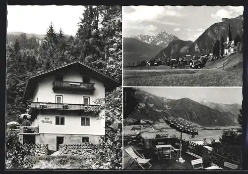 AK Hippach /Zillertal, Hotel Haus Waldegg, Veranda, Teilansicht