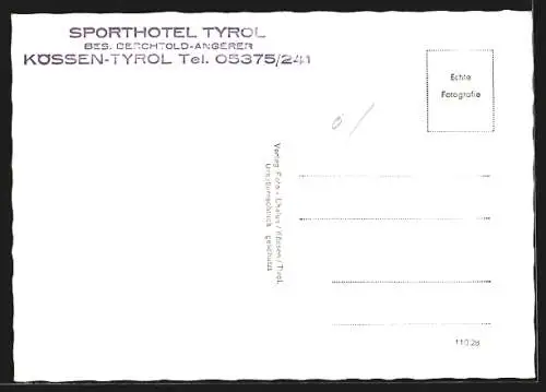 AK Kössen /Tyrol, Sporthotel Tyrol Berchtold-Angerer