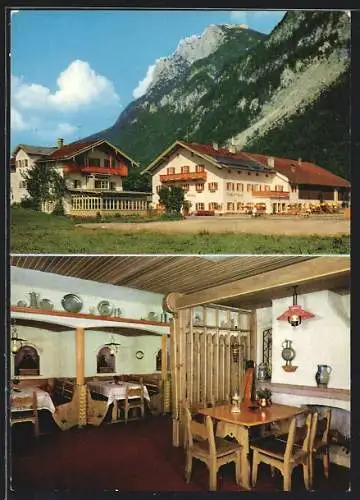 AK Kufstein, Gasthof zur Schanz mit Speisesaal