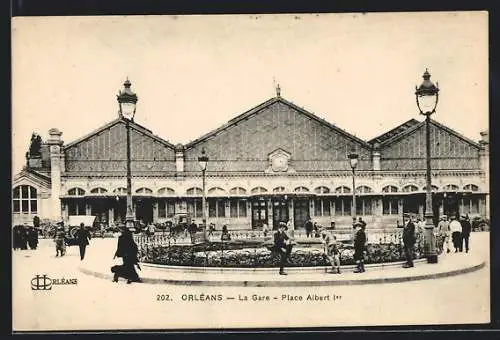 AK Orléans, La Gare, Place Albert Ier