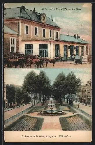 AK Montlucon, La Gare, L`Avenue de la Gare