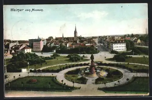 AK Weimar / Thür., Ortspartie vor dem Museum