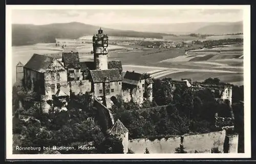 AK Ronneburg bei Büdingen /Hessen, Burg mit Fernblick aus der Vogelschau