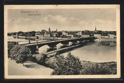 AK Frankfurt /Oder, Stadtansicht mit Oderbrücke