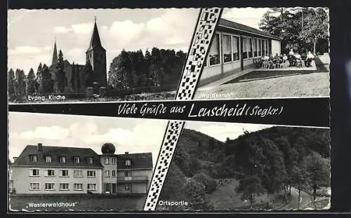 AK Lenscheid /Siegkr., Westerwaldhaus, Haus Waldesruh, Ortspartie