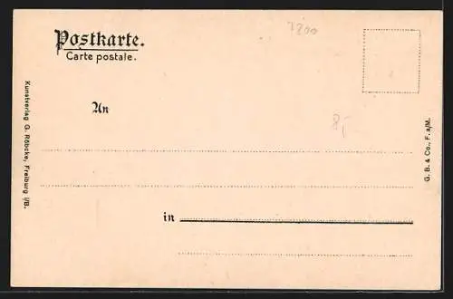 AK Freiburg i. B., Rathaussaal, Innenansicht