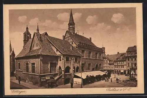 AK Göttingen, Rathaus aus der Vogelschau