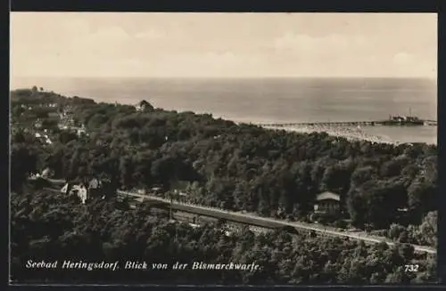 AK Heringsdorf / Seebad, Blick von der Bismarckwarte
