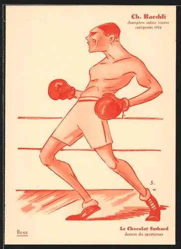 AK Le Sport en Suisse, Boxe, Ch. Baechli, Schweizer Boxhampion aller Klassen 1926