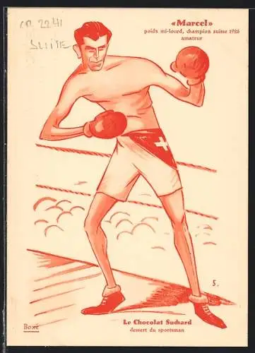 AK Le Sport en Suisse, Boxe, Marcel, Schweizer Boxchampion 1926