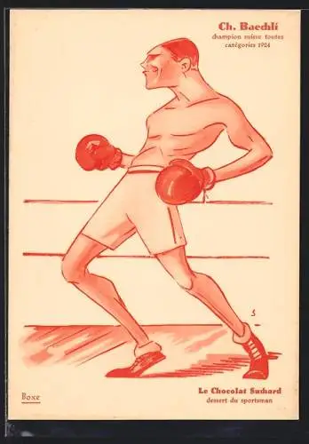 AK Le Sport en Suisse, Boxe, Ch. Baechli, Schweizer Boxhampion aller Klassen 1926