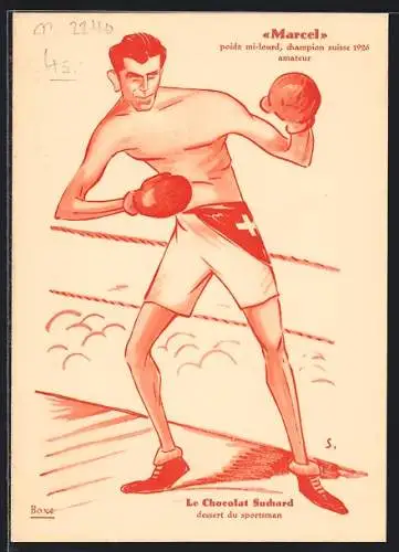 AK Le Sport en Suisse, Boxe, Marcel, Schweizer Boxchampion 1926