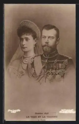 AK Zar Nikolaus II. von Russland nebst Gattin Maria Fjodorowna