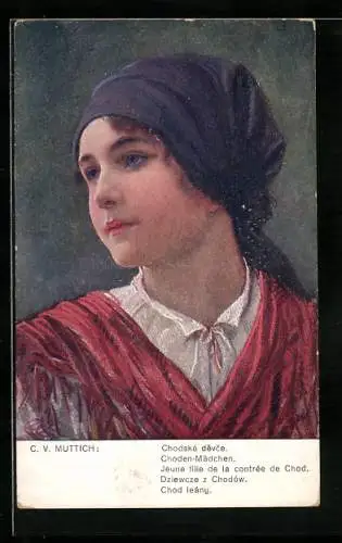 Künstler-AK Camil Vladislav Muttich: Choden-Mädchen