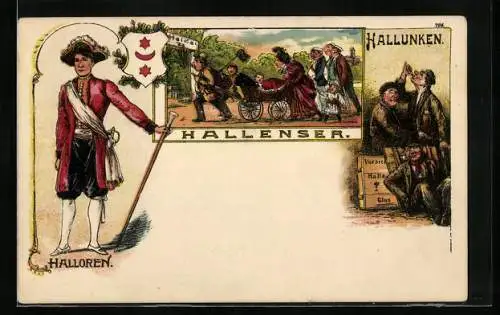 Künstler-AK Bruno Bürger & Ottillie Nr. 796: Hallenser, Hallunken, Halloren