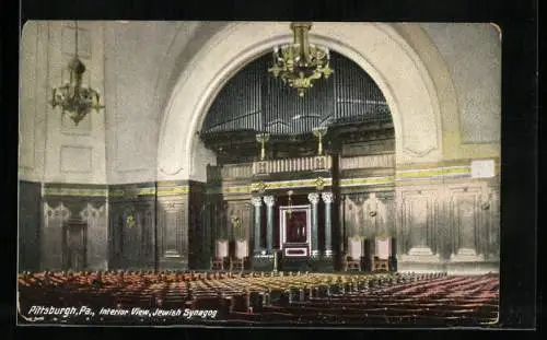 AK Pittsburgh, PA, Interior View, Jewish Synagogue