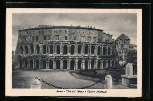 AK Roma, Synagoge nebst Marcello Theater, Via del Mare