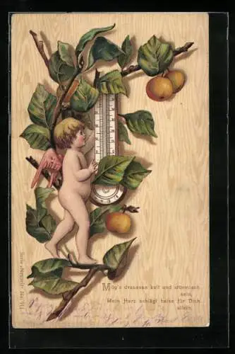 AK Engelchen mit Thermometer